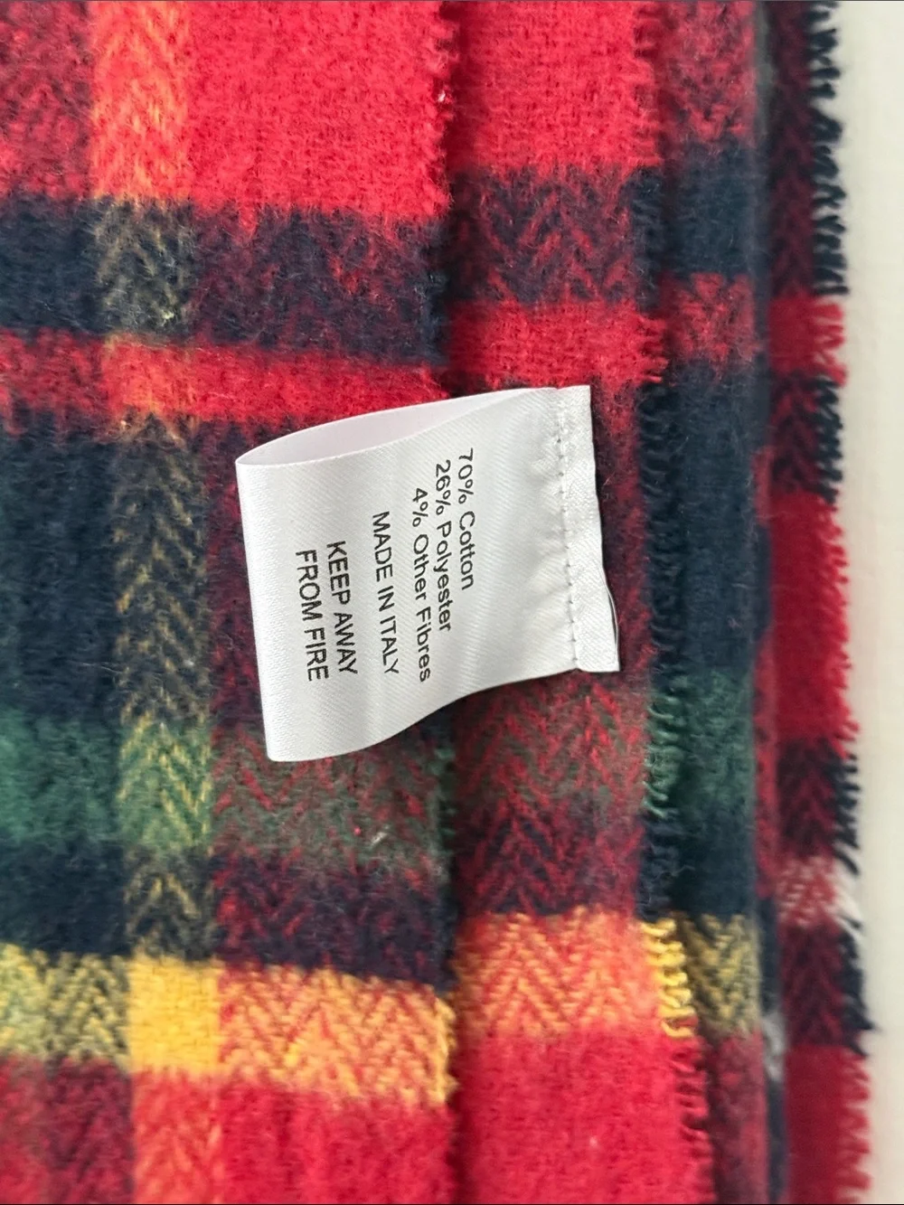 Discover Europe La Limonaia Tessuti Plaid Throw Blanket NWT